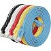 Cat 6 Ethernet Cable 10 ft (5 Pack) (at a Cat5e Price but Higher Bandwidth) Cat6 Internet Network Cable Flat - Ethernet Patch Cables Short - Computer LAN Cable with Snagless RJ45 Connectors