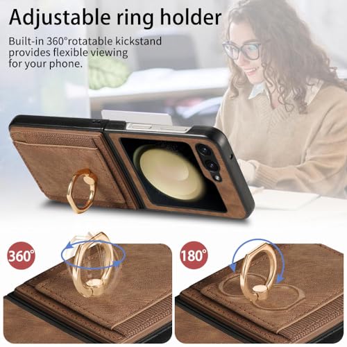 Étui portefeuille pliable en cuir pour protéger le Samsung Z Flip 5