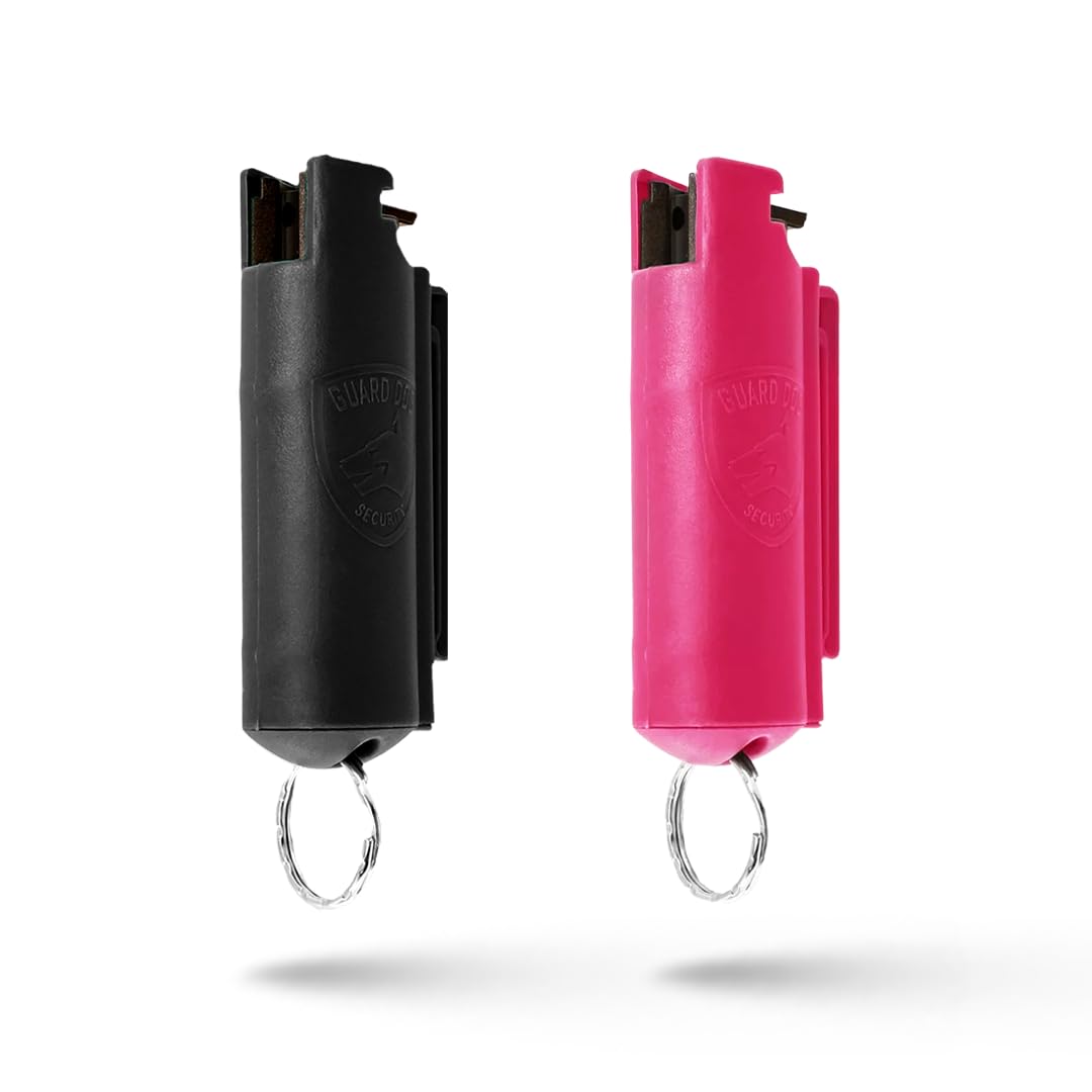 GUARD DOG SECURITY Quick Action Pepper Spray, Maximum Strength, 16-ft Range, Belt Clip For Easy Carry & Fast Access, keychain ready, Made in USA