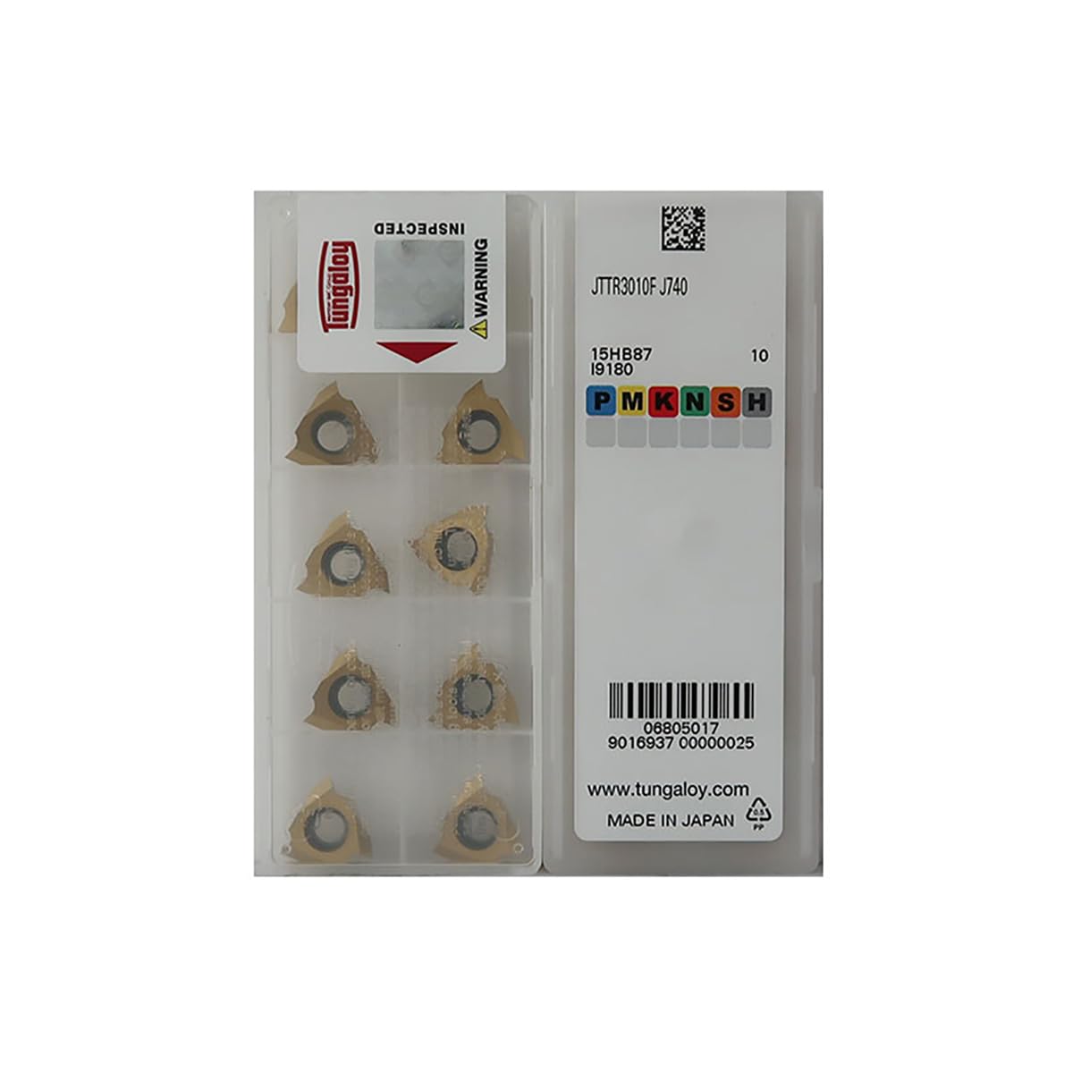 Inserto de rosca Tungaloy JTTR30 original para incrementar la velocidad de corte en tornos CNC