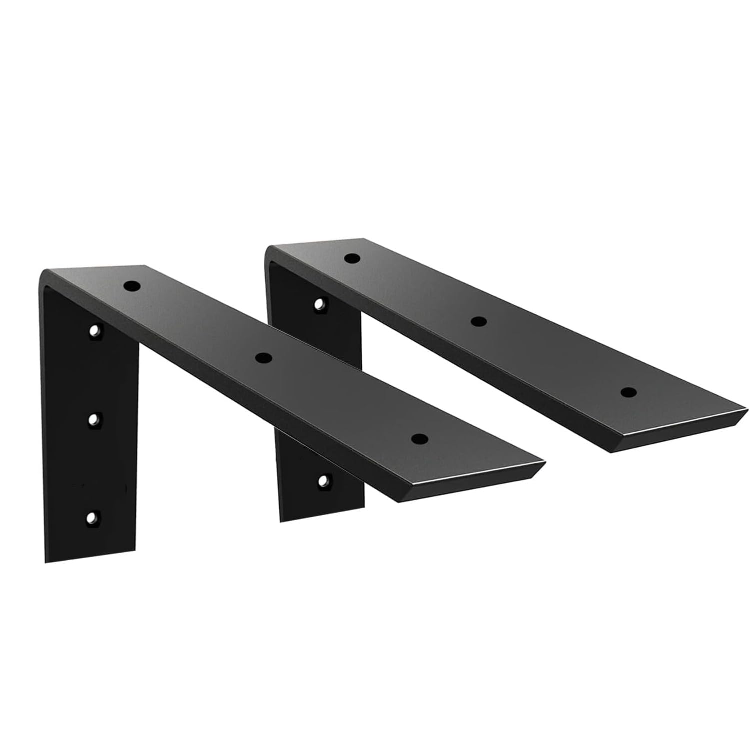 Arbeitsplattenstütze, 2 Stück, 25,4 cm, robust, 1 cm dick, schwarz, Granit-Arbeitsplattenhalterung, 25,4 x 15,2 x 6,3 cm, Regal-L-Halterung, Kamin-Korbels für Quarz/Granit/Holz/Beton