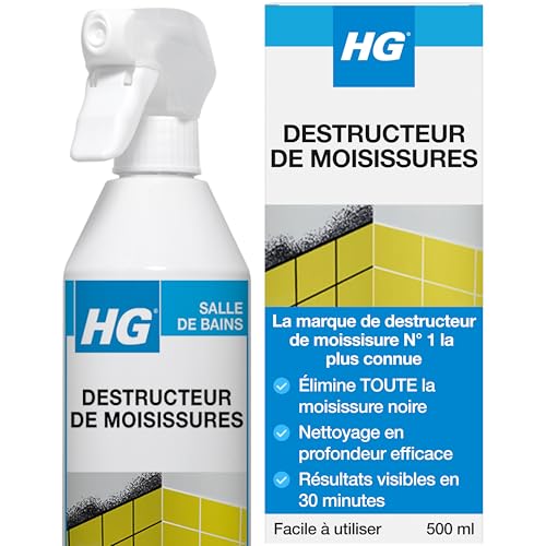 HG Mould Spray, nettoyant efficace contre les moisissures noires, élimine les taches – 500 ml