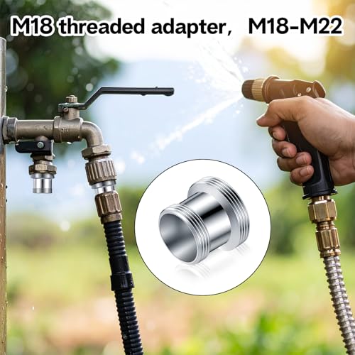 XLIUAX 3 Stück Wasserhahn Adapter M18 auf M22, Außengewinde Wasserfilter Wasseranschluss Schlauch Adapter mit 6 Gummidichtung für Waschbecken Küche Luftsprudler Wasserfilter