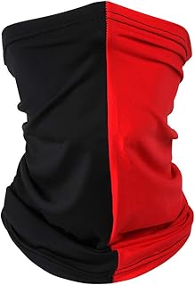 ICObuty Headband Headwear Scarf Neck Gaiter Balaclavas Bandana Dustproof Sun Dust Protection for Outdoors Sports Hiking Cycling Running Fishing (Black/Red)