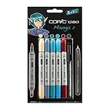Les stylos sont équipés d'un système à double pointe : 1 pointe Medium Broad et 1 pointe Super Brush