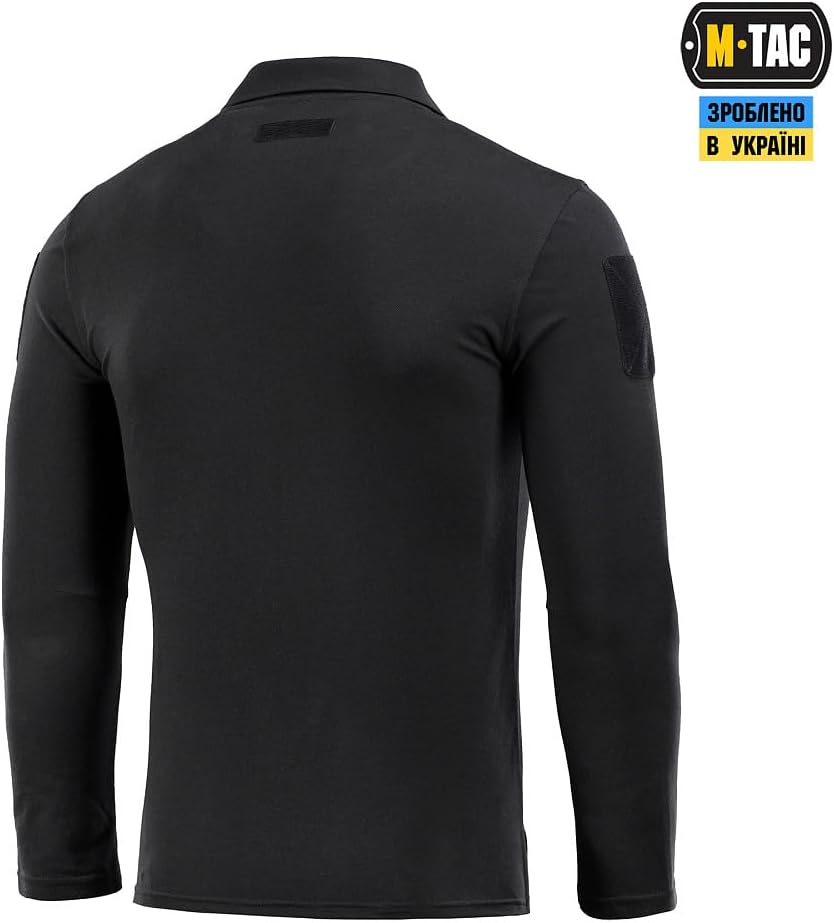 M-Tac Long Sleeve Tactical Polo Shirt for Men - Dry Fit Men's Military Polo Shirt for Work, Golf, Outdoor, Tactical, and Law Enforcement Gear (Black, S) - Image 4