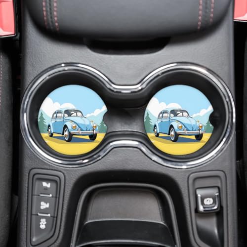 Portavasos para carro 2 piezas cerámica absorbente miniatura 1