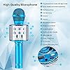 ShinePick Karaoke Bluetooth Microphone, 5 in 1 Recording & Singing Microphone for Kids Adults, Dancing LED Lights Portable Speaker Karaoke Machine, Wireless Microphones for Phone/Pad/TV (Blue) #1