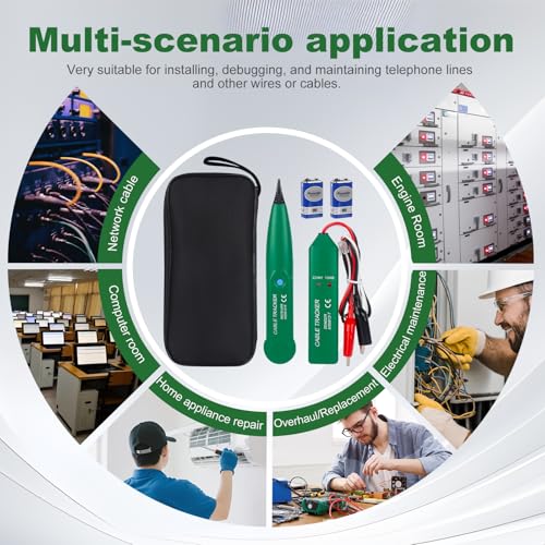 PLLYPE Cable Tracker z akumulatorem, urządzenie do wyszukiwania pęknięć kabli, robot koszący, lokalizator kabli, wyszukiwarka przewodów, tracker linii telefonicznej, do konserwacji sieci, ciągłości