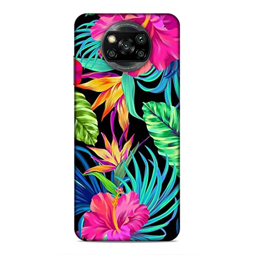 Image of Printed Mobile Back Hard Case Cover for Xiaomi Poco X3 | Floral, Flowers, Leaves -2185