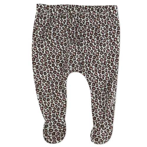 Image of HonestBaby Baby 3-Pack Footed Pants Roomy Fit Pull on Bottoms 100% Organic Cotton for Infant Baby Boys, Girls, Unisex