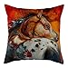 None brand Fodera per Cuscino in Puro Lino Dipinto ad Olio Immagine di Cavallo per Animali Cuscino per Fodere per la casa Cuscini Decorativi 45x45cm