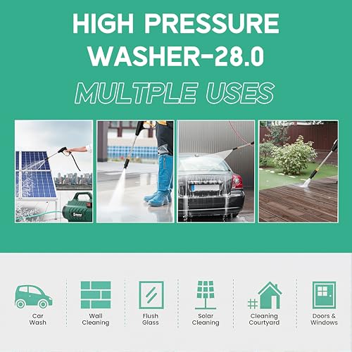 Image of Cockatoo RinseSmart28W High Pressure Washer Corded Electric 4HP 2800W 300Bar Aluminium Binding Induction AC Motor 7.2Lmin Flow 7m Hose 2 in 1 Nozzle Car Bike Home Garden Cleaning Power Washer