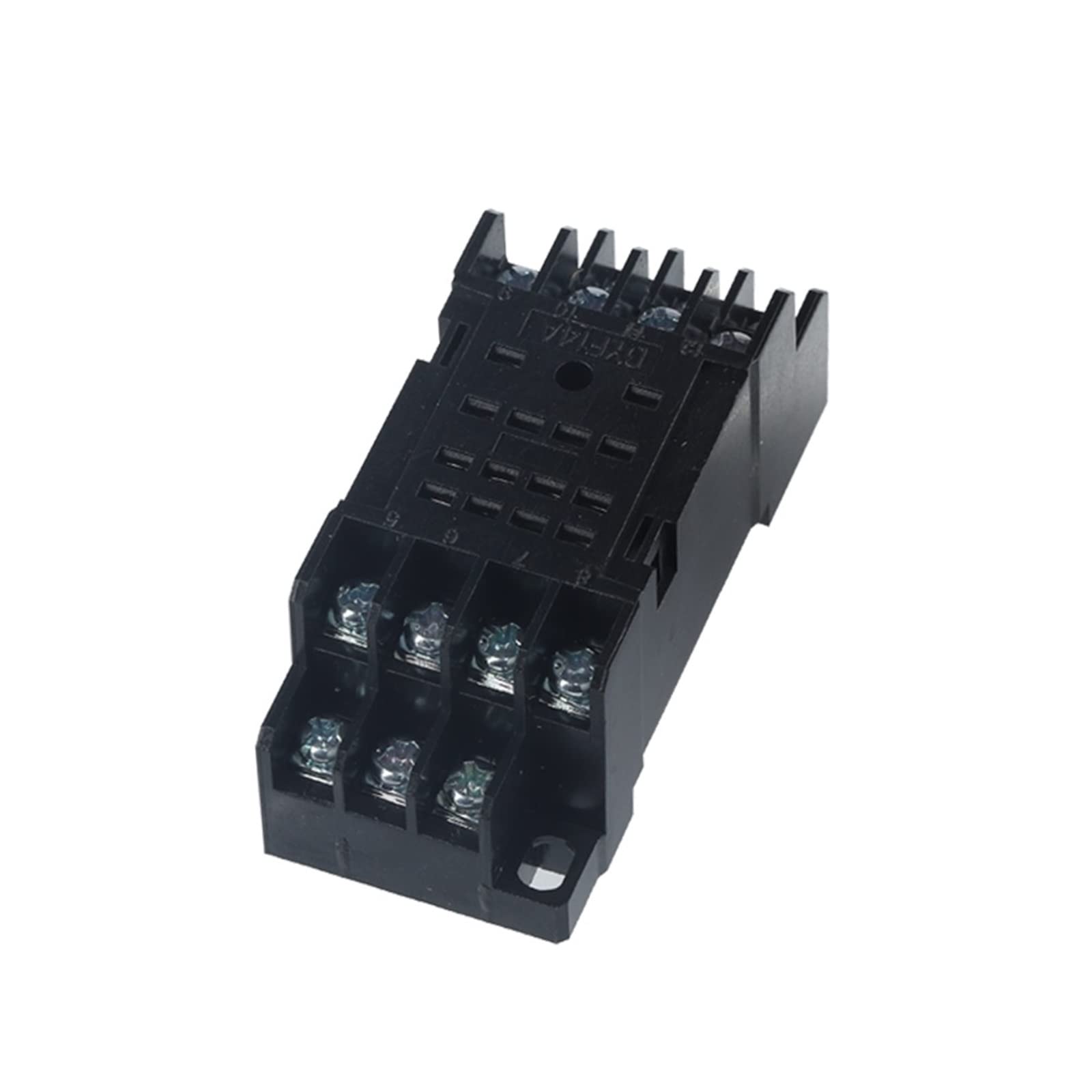 Relé electromagnético MY4 con bobina de 24V y base para carril DIN 7