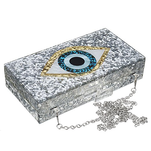 Silver Acrylic Clutch Bags Glitter Purse Perspex Bag Handbags for Women