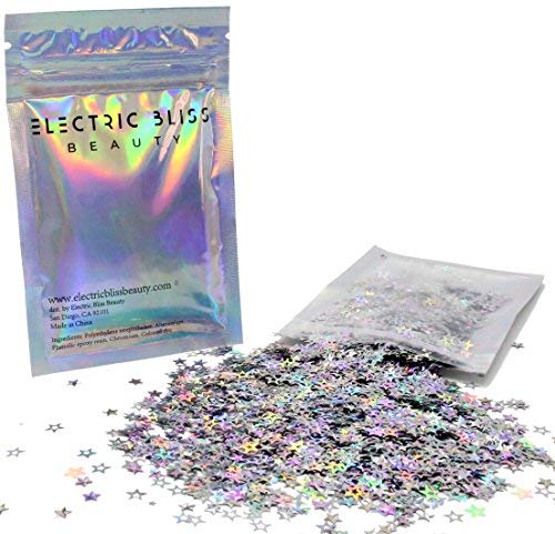 10 Grams - Holographic Stars Cosmetic Glitter - Festival Rave Makeup Face Body Nail