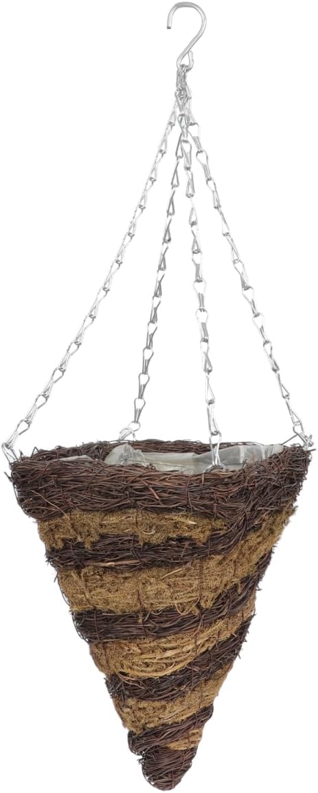 Cone Basket Hanging Planter Woven Flower Storage Basket for Home and Garden Decor Seaweed Hanging Planter