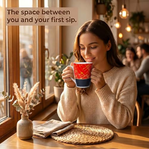 Image of UPC Premium Bone China Coffee Mug Set of 2 | Elegant Ceramic Tea & Coffee Cups for Home, Office & Cafe | Lightweight, Durable, Microwave & Dishwasher Safe Mug Set | Luxury Drinkware Collection