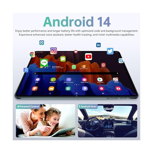 OUKITEL OT11 Tablet Android 14-2024 Neueste Tablet 11 Zoll, 16(4+12) GB RAM +128GB ROM(1TB TF) Gaming Tablet mit Stift, 8000mAh tablet, 13MP 4G Tablet PC/5G WiFi/GMS/Octa-Core/Widevine L1/GPS, Grau – Bild 4