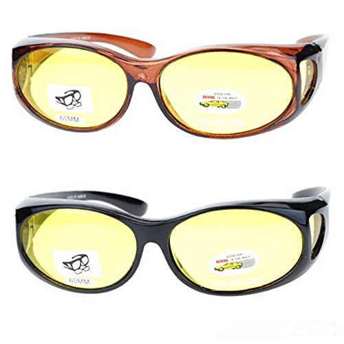 Polarized Night Driving Sunglasses Fit Over with side shield Sunglasses
