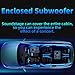 SCBPAUD 1600W Slim Underseat Subwoofer with Built-in Amp 10 Inch Sub | RGB Ambient Lighting, LPF/Gain/Bass Boost Controls, Individual Controls, Distortion-Free Deep Bass | Universal Fit for All Car