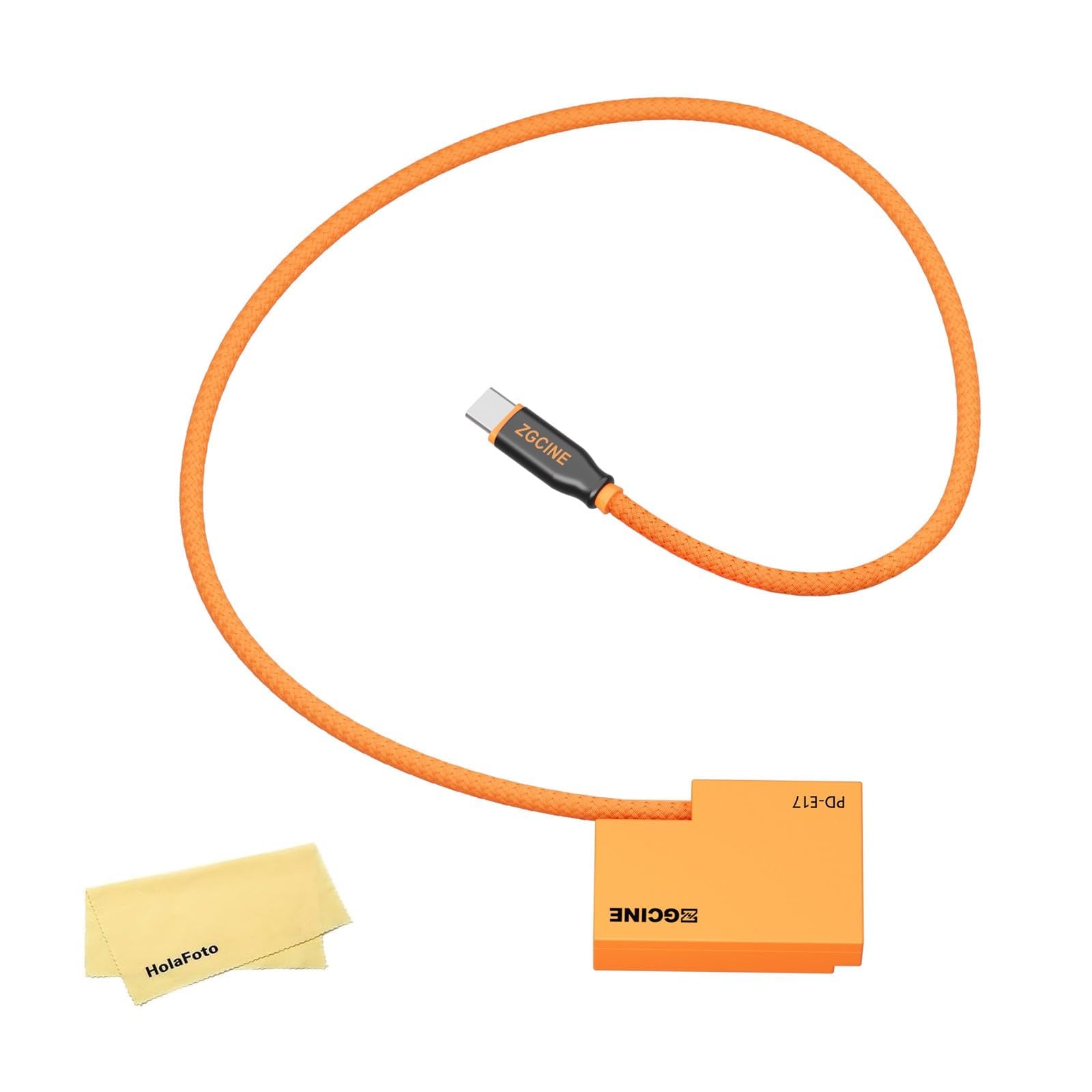 ZGCINE PD-LPE17 Câble Fausse Batterie USB-C PD pour LPE17-60cm, Sans Pop-Up (Entrée 9V-12V) | Compatible avec EOS RP R50 R10 M3 M5 M10 M50 M100 M6 Mark II Rebel T6i T6s T7i SL2