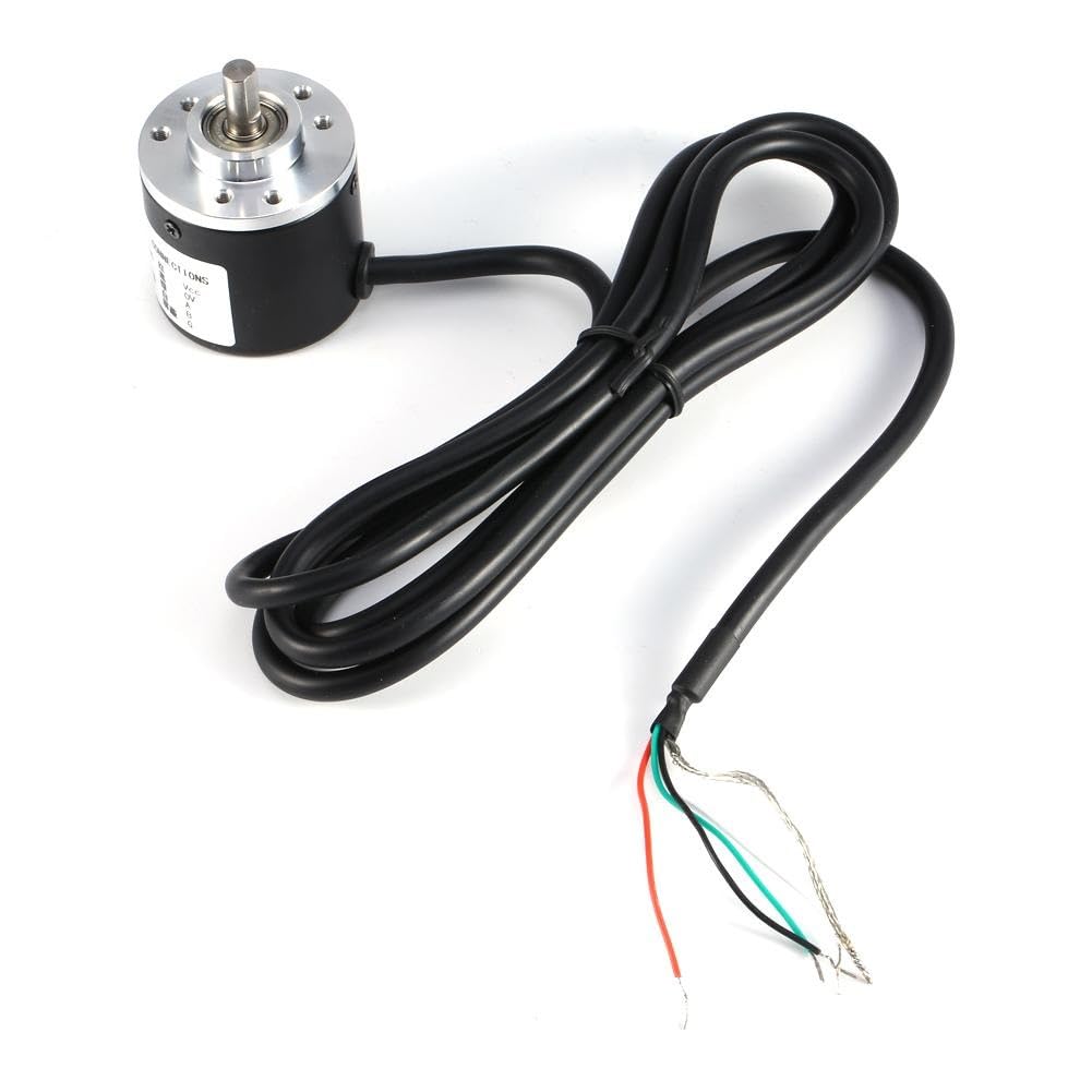 DEWIN Inkremental Drehgeber, 600P/R Photoelektrischer Rotary Encoder 5V-24V AB 2-Phasen Welle 6mm