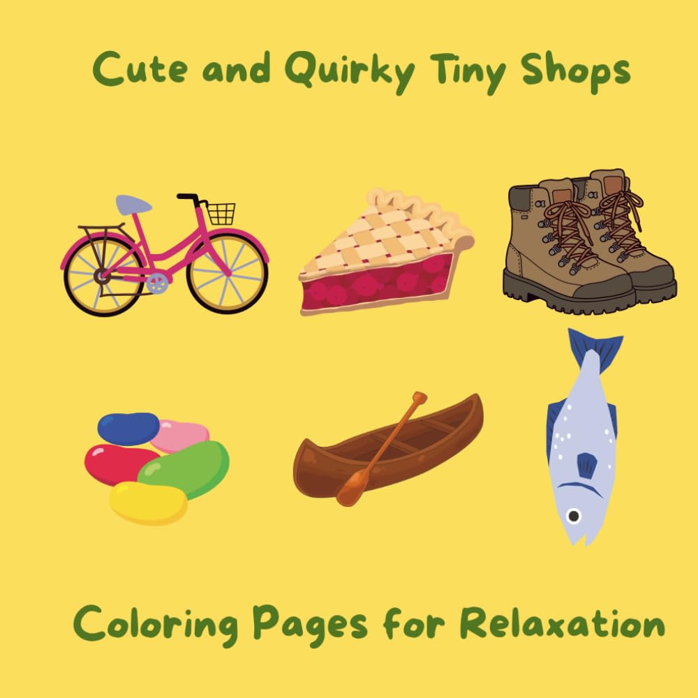 Cute and Quirky Tiny Shops: Coloring Pages for Relaxation