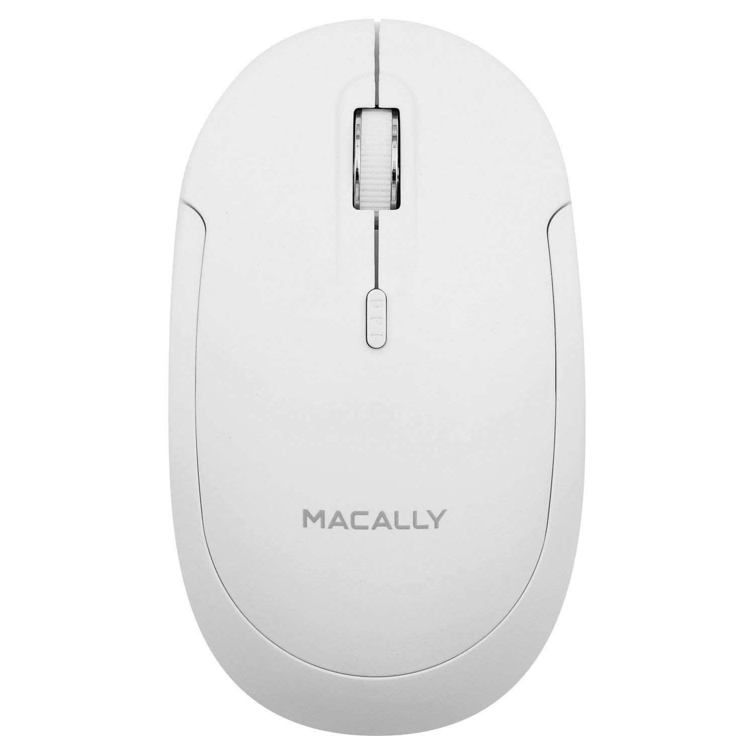 Macally BTDYNAMOUSE-W, ratón óptico de 3 Botones con Bluetooth, Blanco