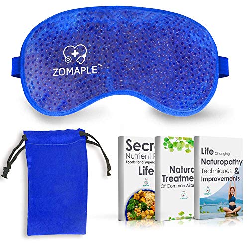 Cooling Eye Mask Cold Gel Compress Pack for Puffy Eyes, Migraine, Headache Relief