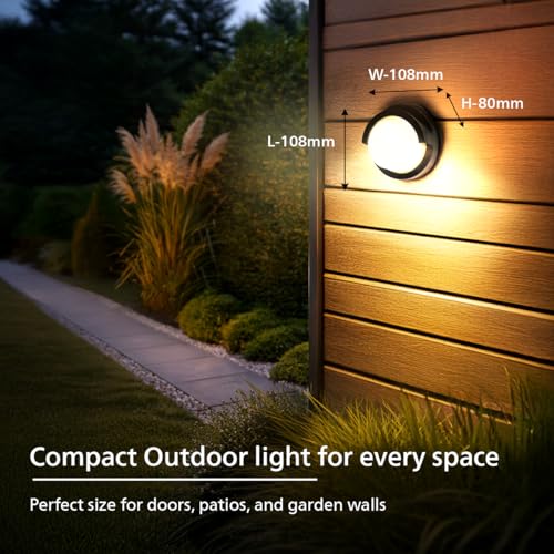 Image of Philips ARIS RD Single 7W LED Wall Light | IP65 Waterproof Outdoor Wall Fixture | Modern Architectural Wall Lamp for Home & Exterior | Warm White Light | Pack of 1