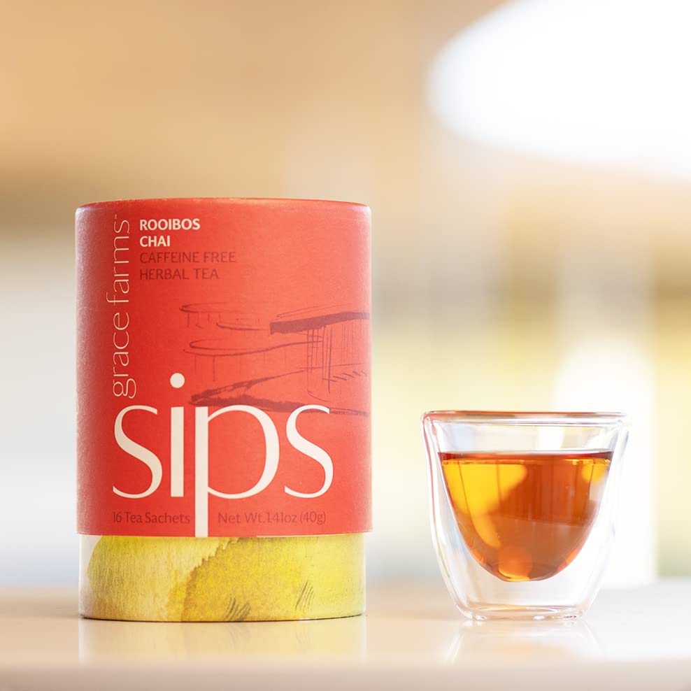 Miniatura 5 de Grace Farms Rooibos Chai - Té de hierbas (16 sobres premium sin plástico)  Saludable y libre de cafeína  Orgánico, de comercio justo y certificado