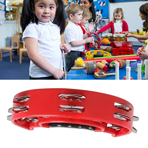 Tambourine Musical Tambourine Dupla Linha Meia Lua Instrumento Musical Com Alça Antiderrapante para