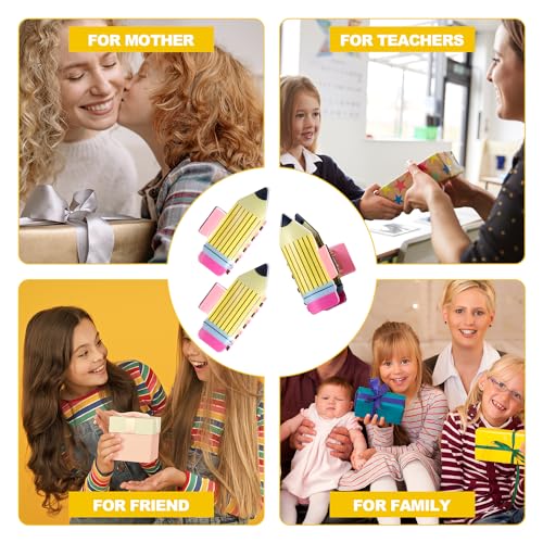 3 piezas Pinzas para el cabello en forma de lápiz, accesorios divertidos para mujer y niña miniatura 7