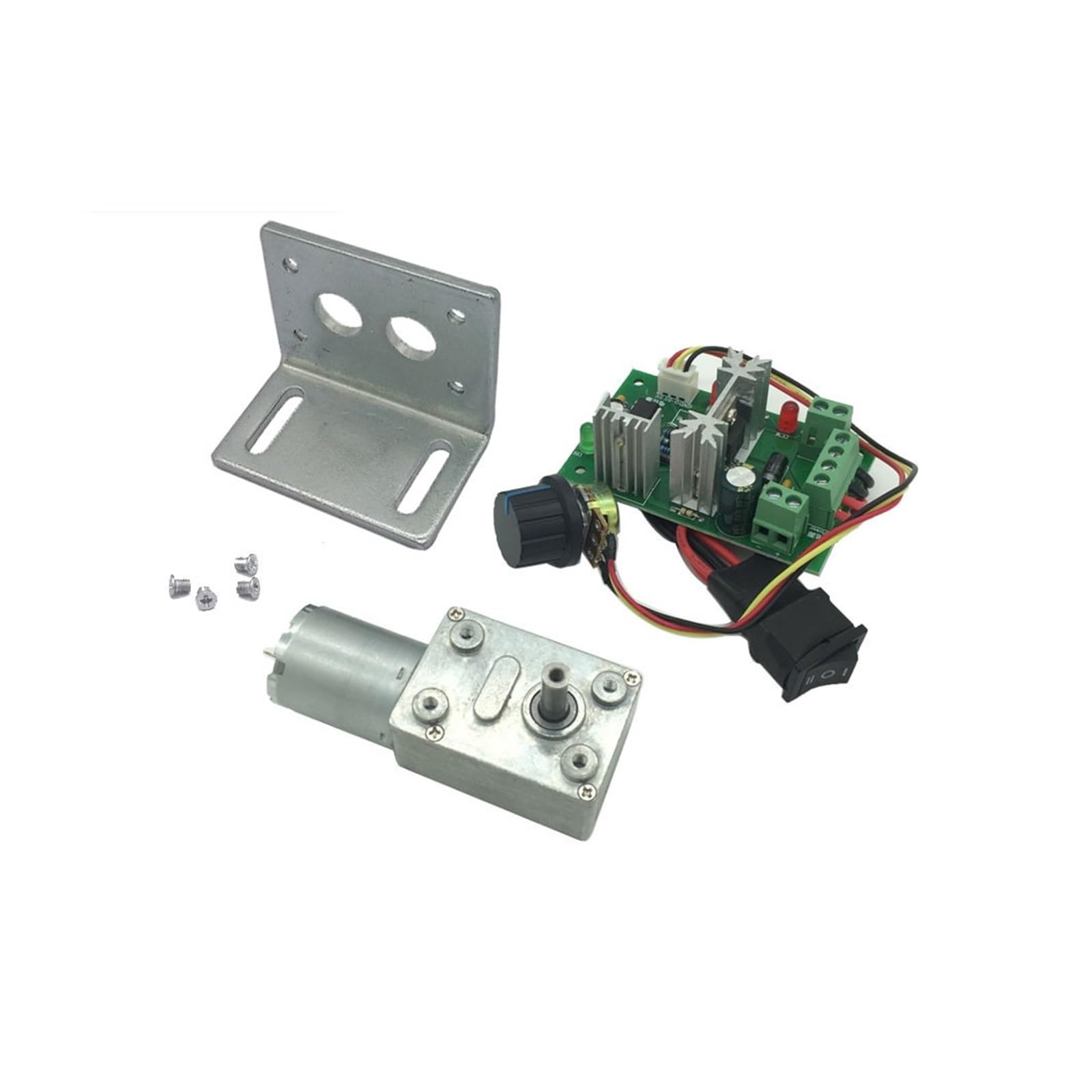 Motor de reducción de velocidad de gusano Motorreductor de tornillo sin fin de 6 V y 24 V, reductor de 12 V, motor eléctrico de alto par de CC de 3 a 210 RPM, engranaje de metal, bloqueo automático in