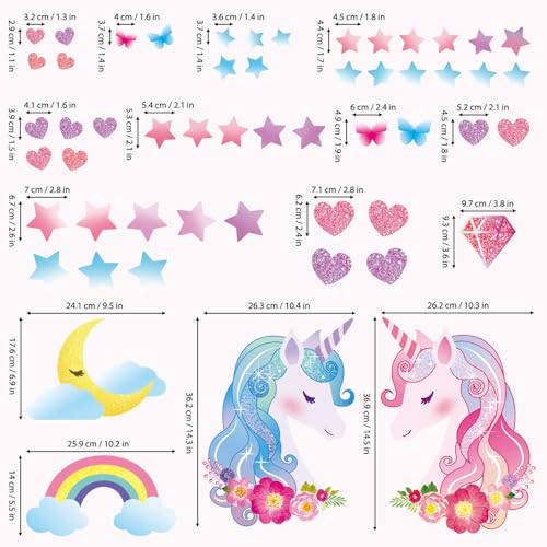 DECOWALL Vinilos Unicornio para Niñas en Rosa miniatura 7