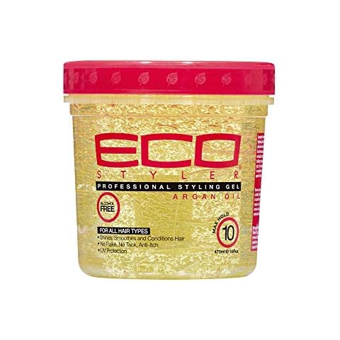 Eco style Styling Gel With Moroccan Argan Oil, All Day Hold, Alcohol Free, Paraben Free, Sulphate Free, No Flaking, Anti-Itch, 473 ml Cover