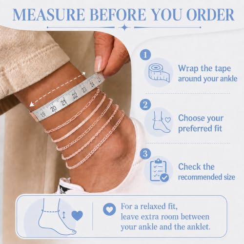 Image of AOZEL Gold /Silver Plated Anklet Bracelets for Women Waterproof Plus Size Cuban Link Chain Ankle Bracelet for Large Ankle 9-12inch