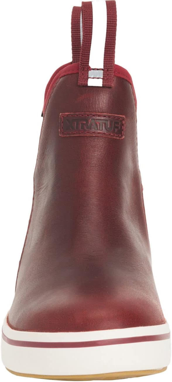 Xtratuf Women's Leather Ankle Deck Boot, Red, Size 7.5(M)