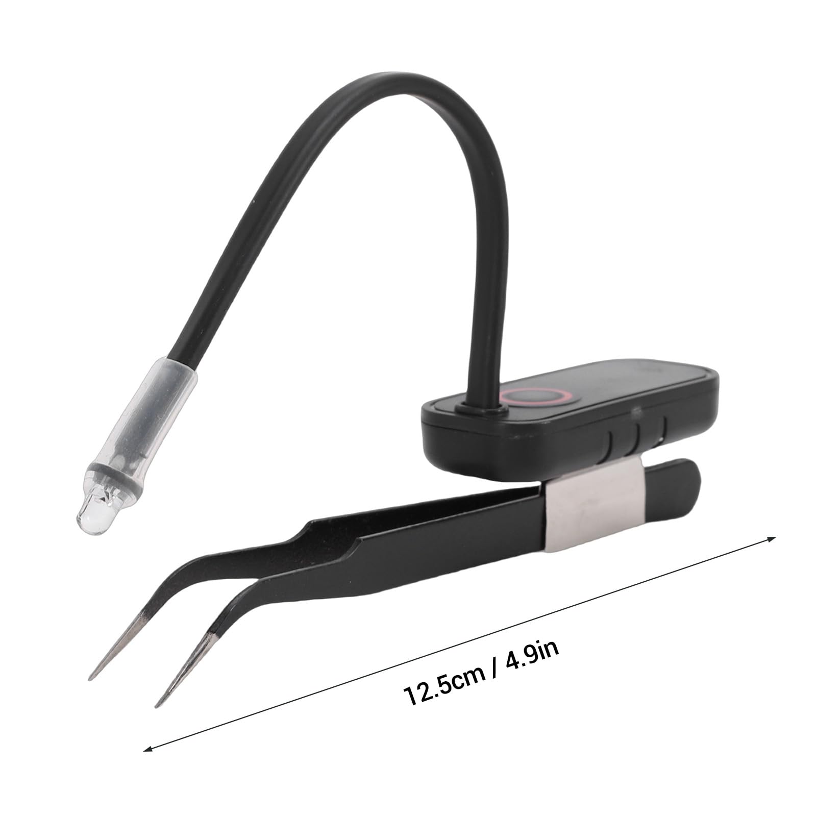 Fockety Pinzette Per Ciglia Con Luce UV, Pinzette Di Precisione Per Strappa Sopracciglia Con Lampada Indurente Per Colla, Pinzette Illuminate Con Luce Per Estensione Ciglia (Spina europea)