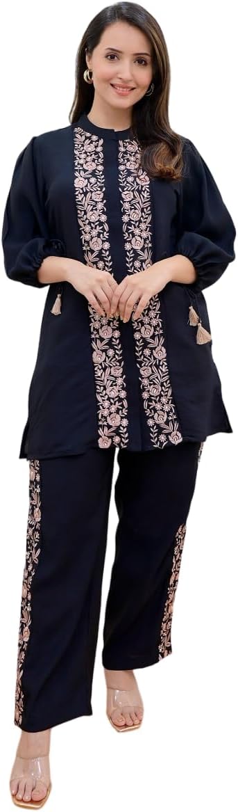Bollyclues Ethnic Co Ord Set for Women Kurta Set for Women | 2 Piece Kurta Set | Kurta with Pant for Women | Co-ord Set