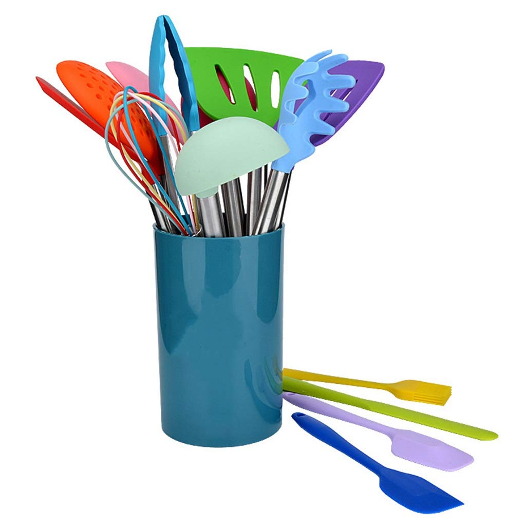 YYDS Équipement de Cuisine 14 PCS Ustensile Set avec Support, ustensiles de Cuisson en Silicone Sets Batterie de Cuisine antiadhésive Gadgets de Cuisine sans BPA Accessoires de Cuisine
