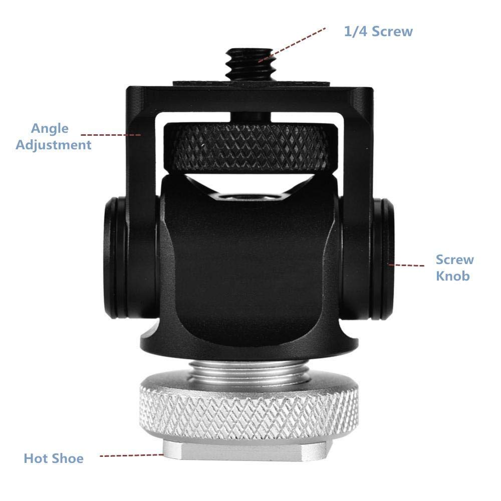 VBESTLIFE Support avec Monture de Griffe Multifonctionnel du Flash Moniteur Externe pour SLR Caméra, Adaptateur de Fixation en Alliage d'Aluminium