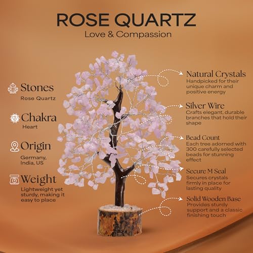 Rose-Quartz-Gemstone-Tree-Crystal-Tree-of-Life-Crystals-and-Healing-Stones-Crystal-for-Positive-Energy-Office-Desk-Decor-Good-Luck-Healing-Crystals-Home-Decor-Gifts-for-Women-10-12 Rose Quartz Gemstone Tree Crystal Tree of Life Crystals and Healing Stones Crystal for Positive Energy Office Desk Decor Good Luck Healing Crystals Home Decor Gifts for Women 10 12