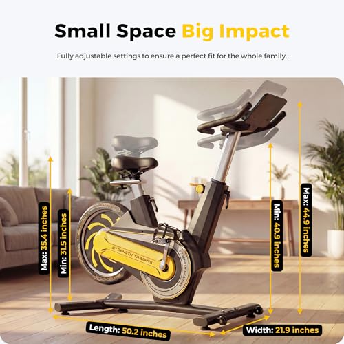 Image of Compact Magnetic Exercise Bike for Home, Rear Flywheel Indoor Cycling Bike for Petite & Medium Adults, 7-Level Precise Lever Resistance, Whisper Quiet for Apartments, 330 lbs Weight Capacity
