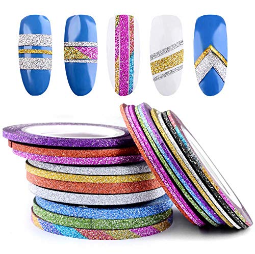 30 Rolls Nail Striping Tape Line 3 specifications10 Mixed Colors Striping Tape Line Nail Art Decoration Sticker for DIY Nail Tip?Matte texture