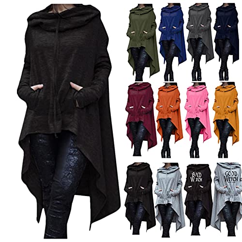 Gillberry Women's Pullover Hoodies Sweatshirt Hem Sweater Long Sleeve Oversize Top Dress Knitwer Poncho Coat Pockets