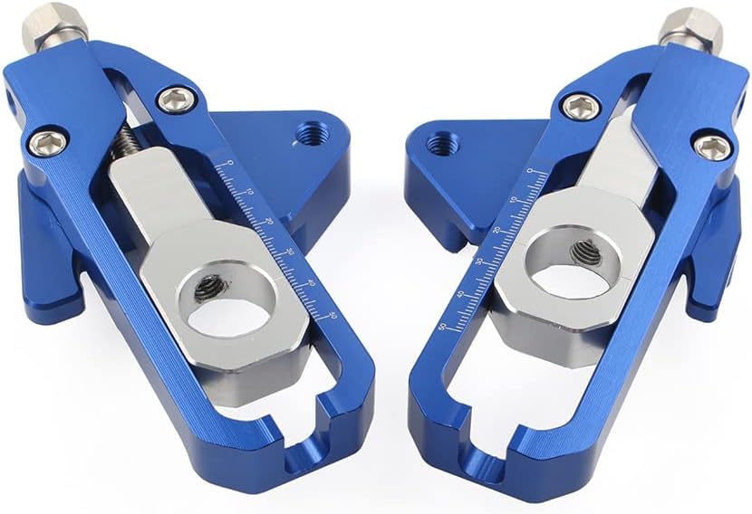 GZYF Left & Right Motorcycle Chain Adjusters with Spool Tensioners Catena for HONDA CB650R CBR650R 19-20 CB650F CBR650F 14-16 (Color: Blue)