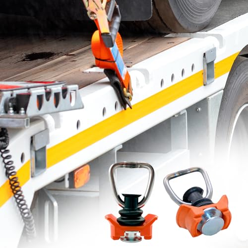 4 Stück Airlineschiene Fitting, Single Endbeschlag, Airline Fitting mit Ring, Endfitting Zurrschienen Fitting Airlineschiene, für Hängeschrank, Gepäckbefestigung im Wohnmobil,Orange