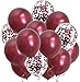 Burgundy Maroon Confetti Balloons-Wine Color Metallic Balloons for Wedding Anniversary Bridal Shower Women Birthday Valentinesâ€™ Day Graduation Party Decorations 12inch 100packs